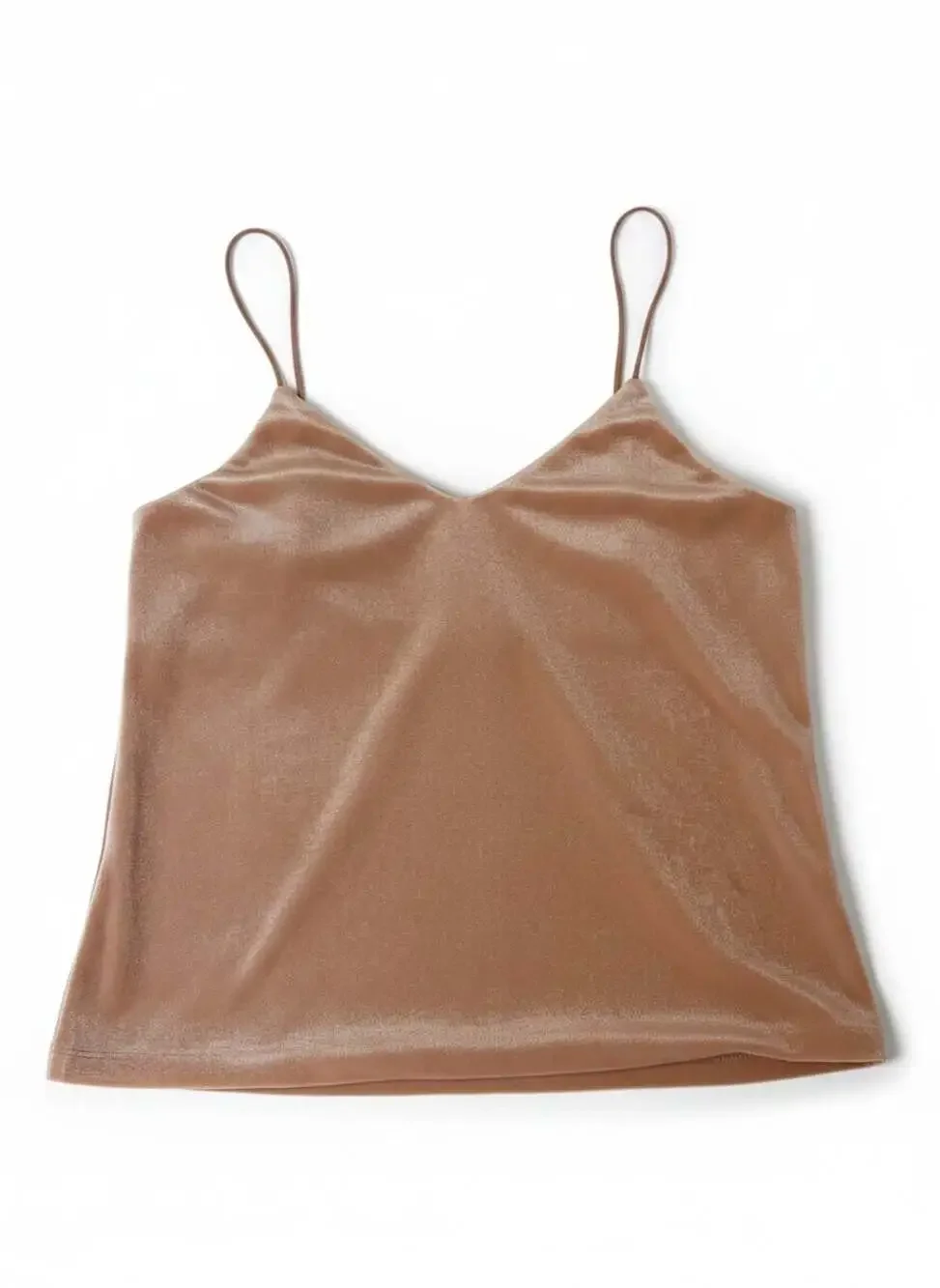 H&M Velvet Cami Tank Top Blush Pink Size Small Y2K Minimalist - Picture 1 of 9